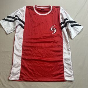 Hinsdale Hurricanes Word Sport Jersey AS Adult Small Red White #27 Unisex